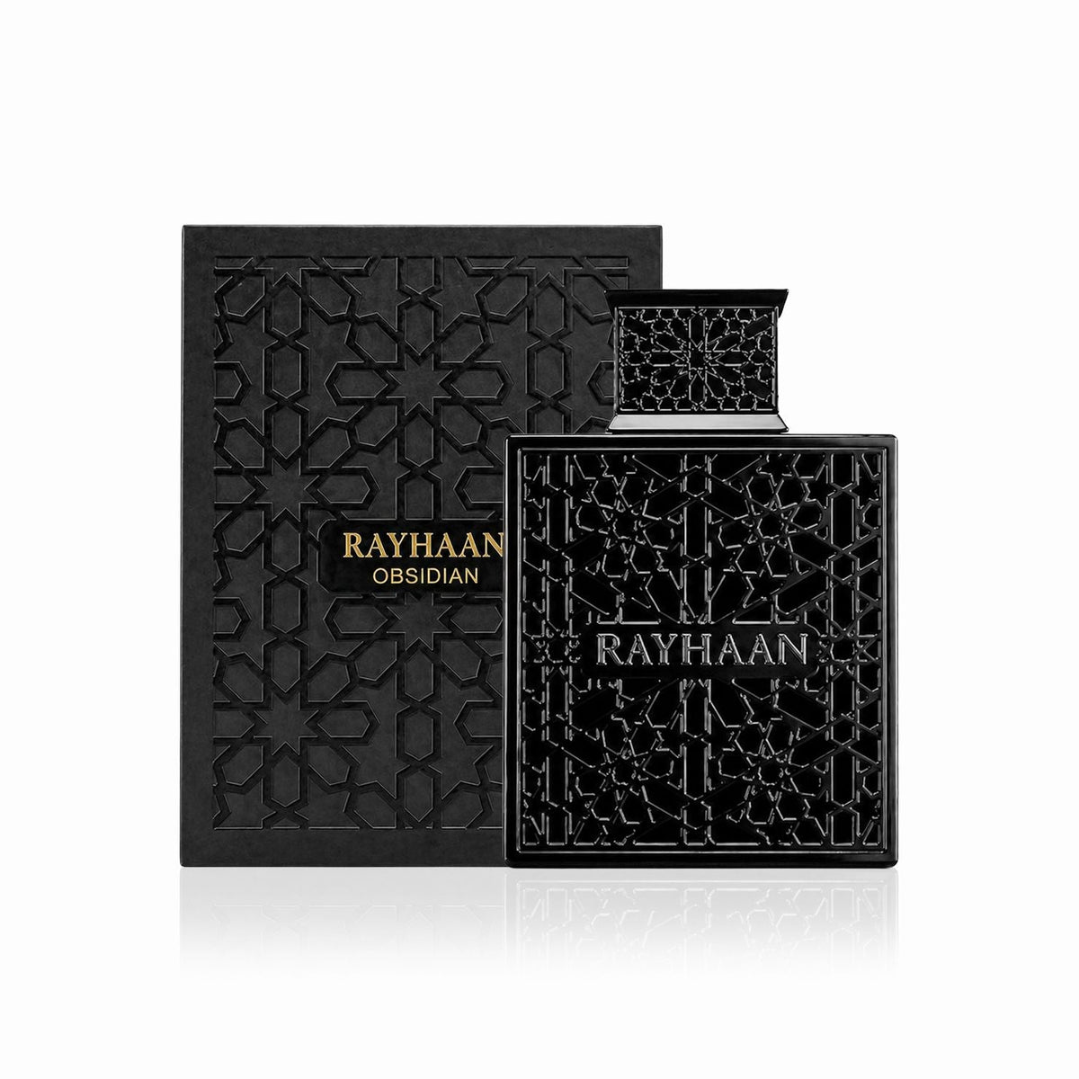 Rayhaan Obsidian · Hombre 100 ml · Cuero empolvado · Pack de 24 piezas