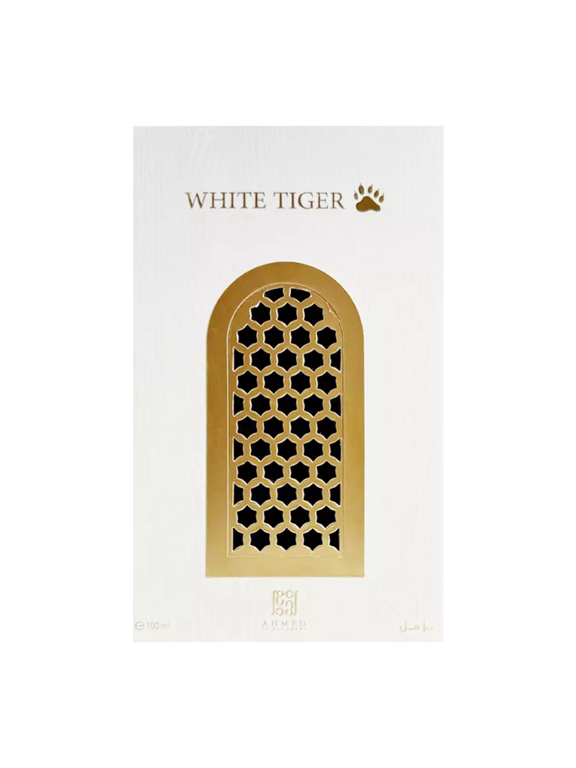 Ahmed Al Maghribi White Tiger · Unisex 100 ml · Cítrico especiado · Pack de 24 piezas
