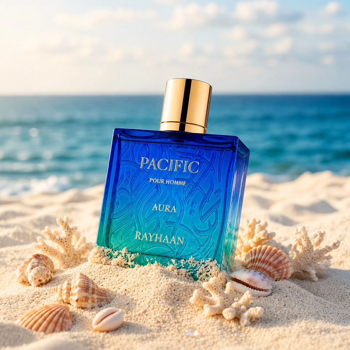 Rayhaan Pacific Aura · Hombre 100 ml · Cítrico menta · Pack de 24 piezas