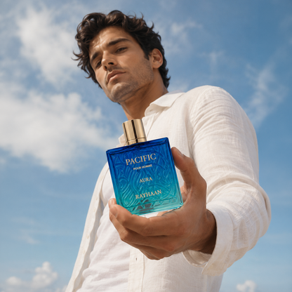 Rayhaan Pacific Aura · Hombre 100 ml · Cítrico menta · Pack de 24 piezas