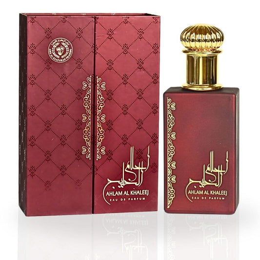Ard Al Zaafaran Ahlam Al Khaleej · Hombre 80 ml · Frutal especiado con cuero · Pack de 24 piezas