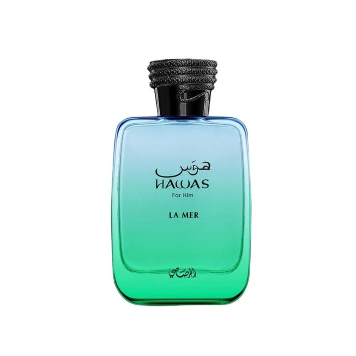 Rasasi Hawas La Mer · Hombre 100 ml · Fresco frutal amaderado · Pack de 24 piezas