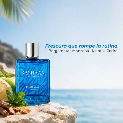 Rayhaan Fresh Wave · Hombre 100 ml · Aromático · Pack de 24 piezas