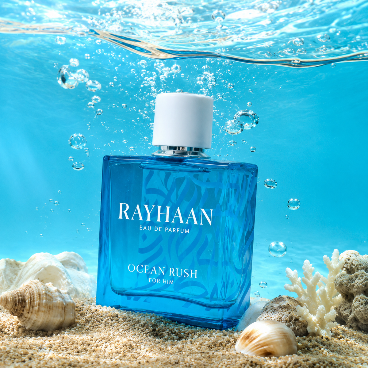 Rayhaan Ocean Rush · Hombre 100 ml · Acuático · Pack de 24 piezas